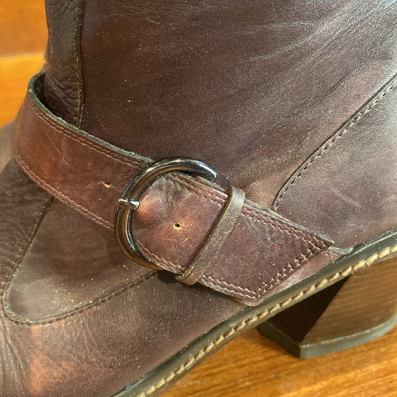 Vintage Desmo 90s classic brown weathered western leather boots bootie size US 7 - Picture 6 of 15